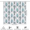 Patterned Shower Curtain With A Winter Forest Theme Blue Trees And Snowflakes On White Background Waterproof Fabric For Bathroom