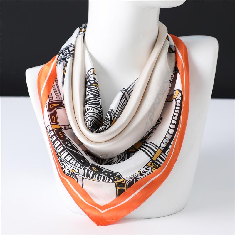 Silk scarf new 71x71cm small square scarf women's autumn and winter scarf versatile decorative scarf travel sunscreen headscarf