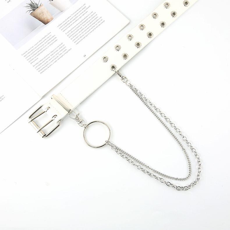 Double Buckle Gear Design Faux Leather Waist Belt For Casual Wear