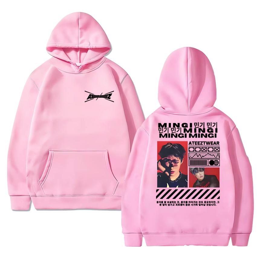 2025 Korean Kpop Band Ateez Mingi Graphic Printed Hoodies Men Women Fashion Y2k Sweatshirt Unisex Fleece Long Sleeve Pullovers