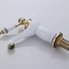 Single Handle Mixer Tap Copper Brass Latin Faucet High Quality Basin White Ceramic Faucet Golden Finish Bathroom Mixer Taps