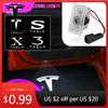 Car Sticker 2025 New 2Pcs Car Door Decoration LED HD Welcome Light Laser Projector Puddle Light Ghost Shadow Lamp For Tesl