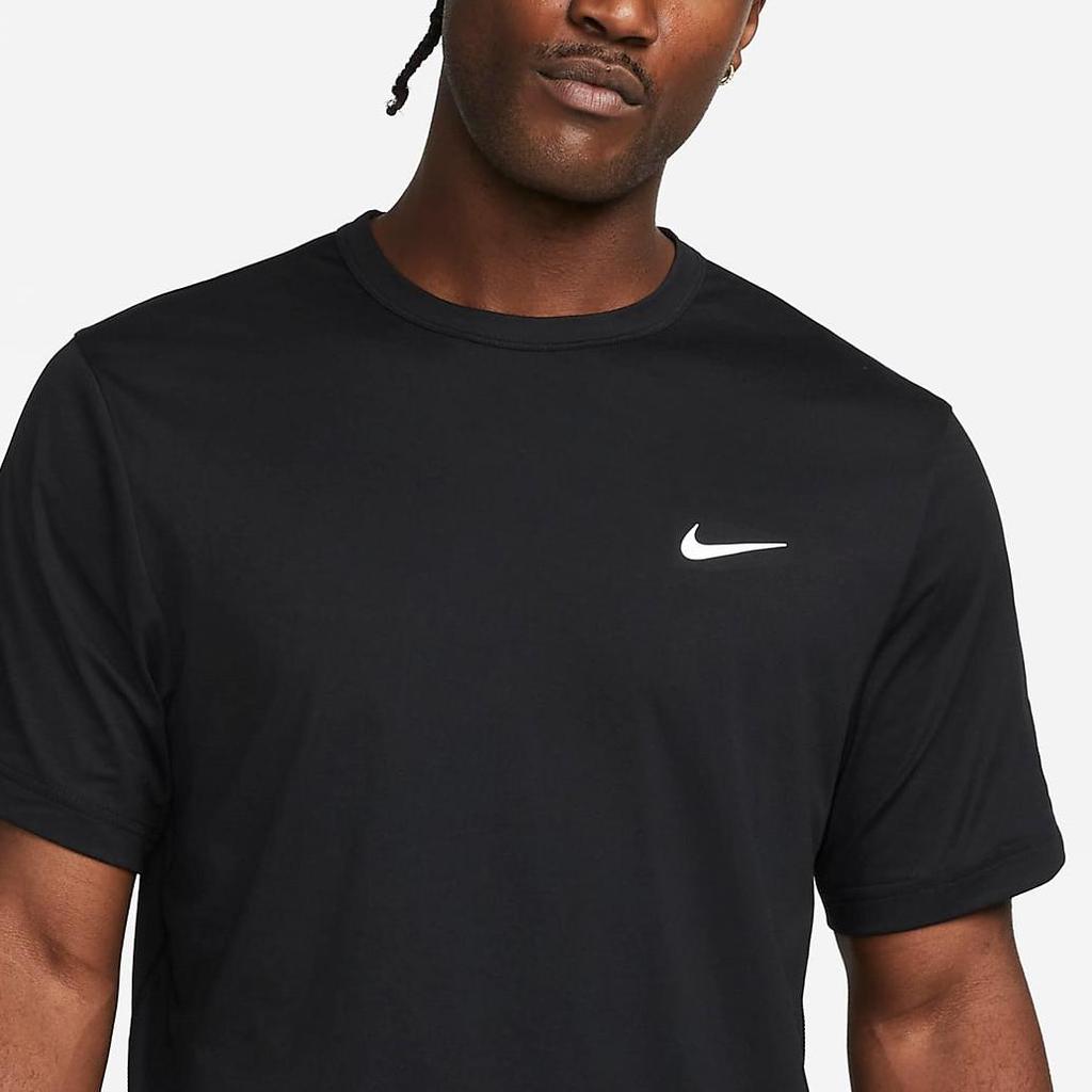 Nike Solid Color Logo Crew Neck Tee Men Tops Black DV9839-010
