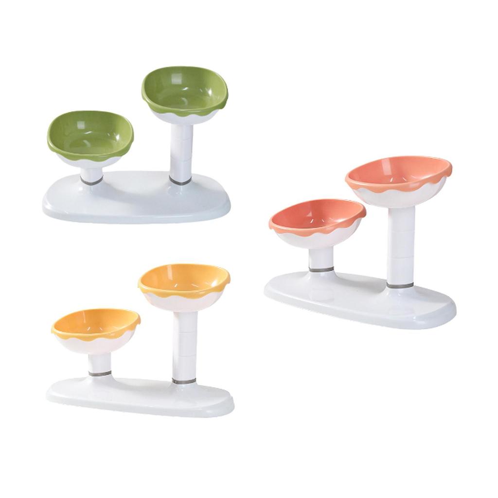 Elevated Cat Bowl Adjustable Height and Angle Cat Water Bowl Pet Feeding Bowl Pet Food Bowl for Cats Kitten Small Dogs Kitty