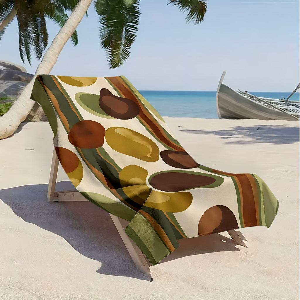 Abstract Art Pop Color Block Patterns Polyester Microfiber Beach Towel Is Highly Absorbent, Suitable Swimming and Beach Outings