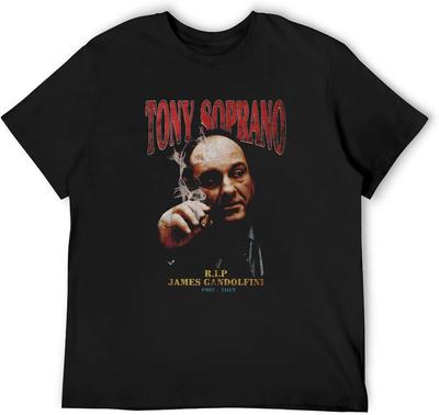 Herren T-Shirt Fühlt sich weich an Tony Soprano 90er Jahre Film Rundhals-T-Shirt Schwarz