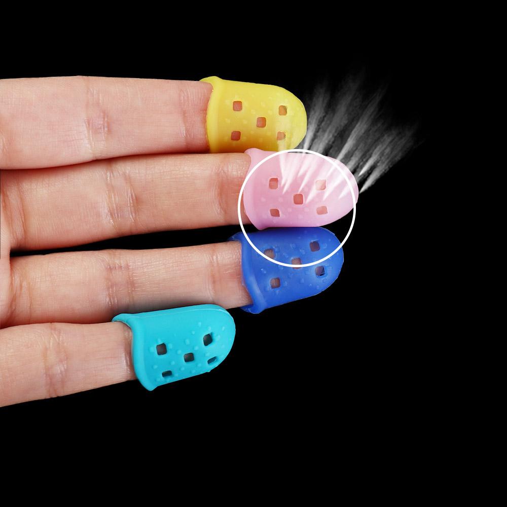 4pcs/set Solid Color Silicone Finger Guards Non-Slip Guitar Fingertip Protectors Soft Ukulele
