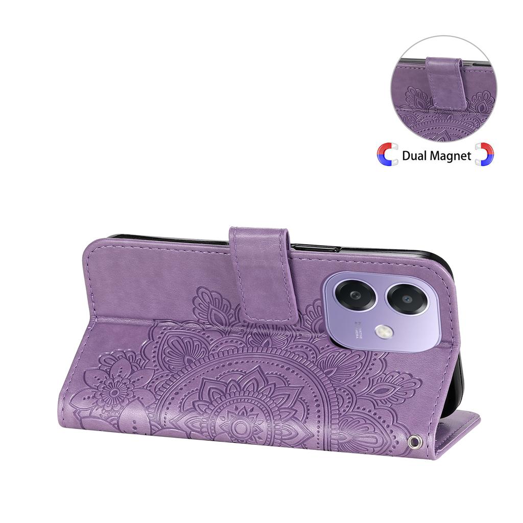 For Oppo A5x 5G/A3x 4G/A3x 5G (India) Case Floral Pattern PU Leather Wallet Stand Phone Cover