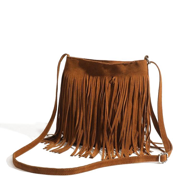 Vintage Tassel Crossbody Bag For Women Large Capacity Casual Tassel Shoulder Bag For Outdoor Travel Women'S Handbag