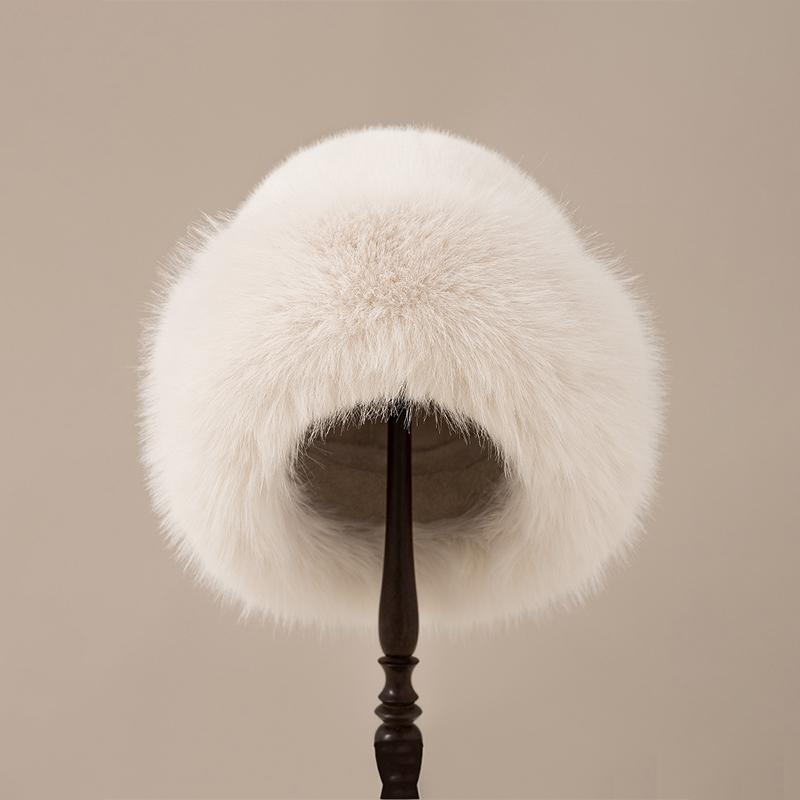 Fluffy Fur Bucket Hat For Women Plush Fisherman Hat Warm Women'S Winter Hat Thicken Cold Snowy Day Panama Cap Chrismas Gifts