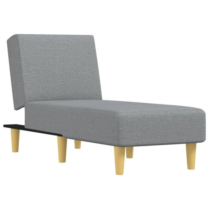 VidaXL Chaise Longue Light Grey Fabric 352798