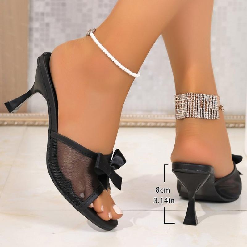 Women's Shoes 2025 Fashion Horseshoe Heel  Women's High Heels Summer Sexy High Heels Bow Tie Shoes Ladies Zapatos Mujer