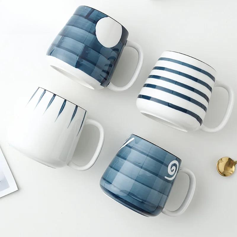 500ml Traditional Style Ceramic Breakfast Milk Cup and Handle Juice Coffee Beer Soup Afternoon Tea Office Coffee Gift for People