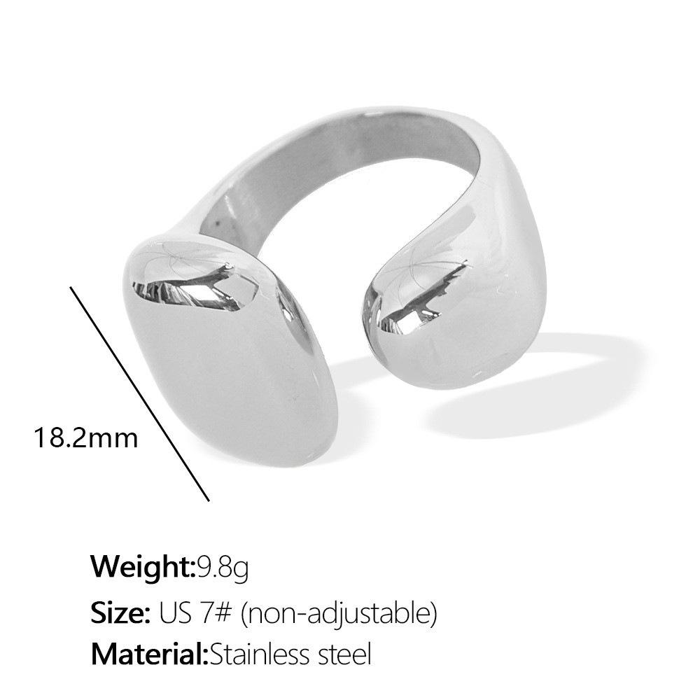 Chic Women's Open Stainless Steel Geometric Ring