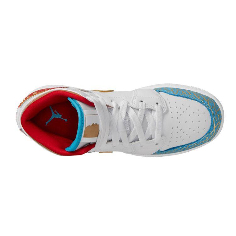 Air Jordan 1 Mid GS NC To Chi Kids Sneakers White Metallic-Gold University-Red FB2212-100