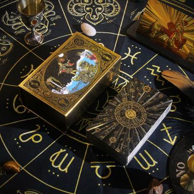 Panorâmico Rider Waite Classic 78 Pcs Tarot Cards para iniciantes - Plástico PET à prova d'água com folha de ouro 12*7cm