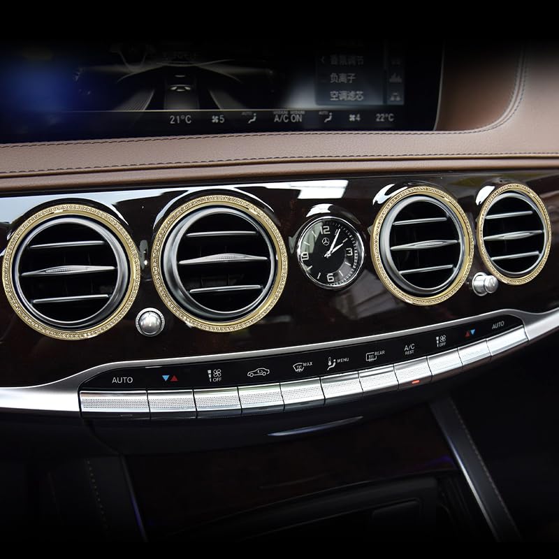

ONGOXD Mercedes-Benz S Class (2014-2020) W222 Exclusive Vent Ring Interior Center air conditioner ring золотой