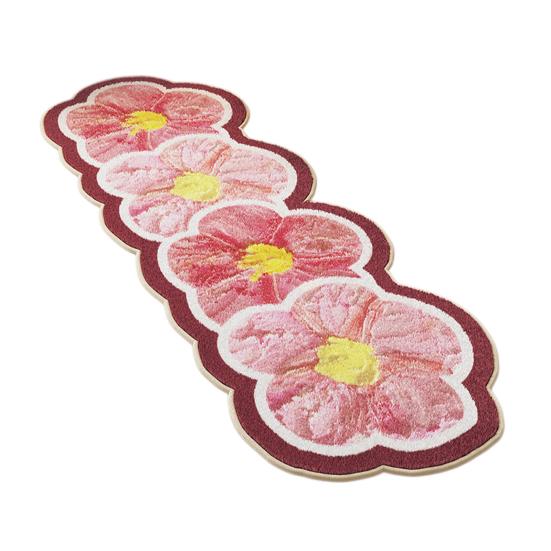 Blumen-Teppichboden aus Kunstkaschmir, rutschfest, waschbar, saugfähig, Plüsch, florale Bodenmatte, Dekoration für Wohnzimmer, Schlafzimmer, Badezimmer