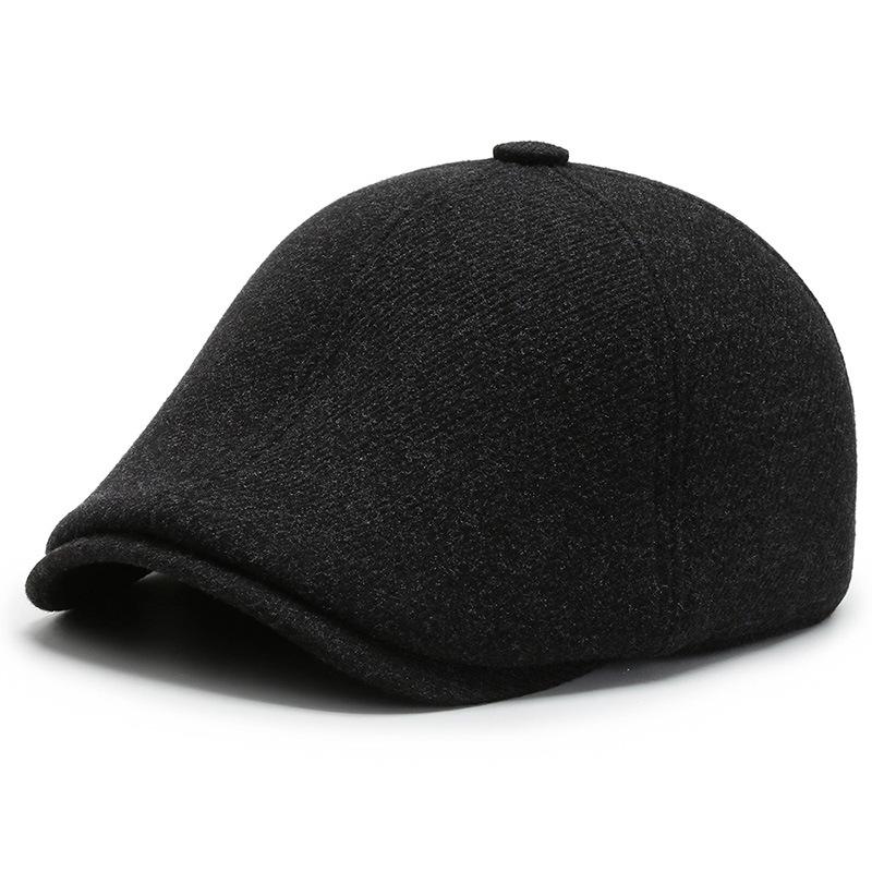 Middle-Aged and Elderly Cap Men's Autumn Winter Warm Peaked Cap Ear Protection Forward Cap