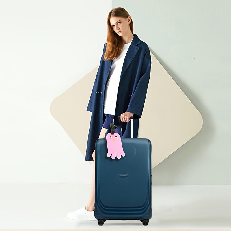 4 Stück Gepäckanhänger aus PVC, weichem Gummi, umweltfreundlicher Gepäckanhänger, niedlicher Oktopus-Gepäckanhänger, Gepäck-Check-Tag