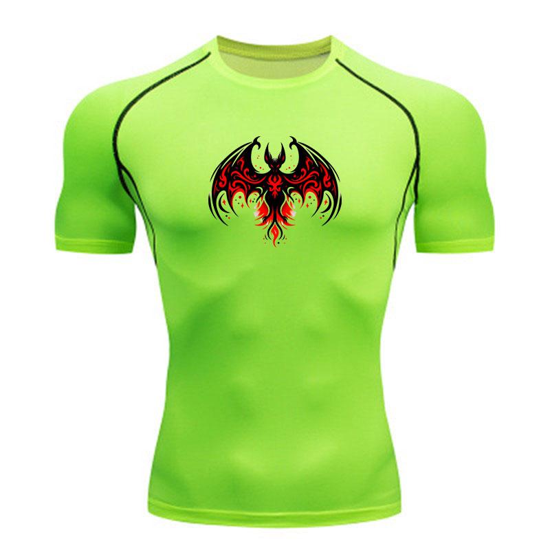 Men's Compression Fitness Sports T-Shirt, Gothic Tribal Red