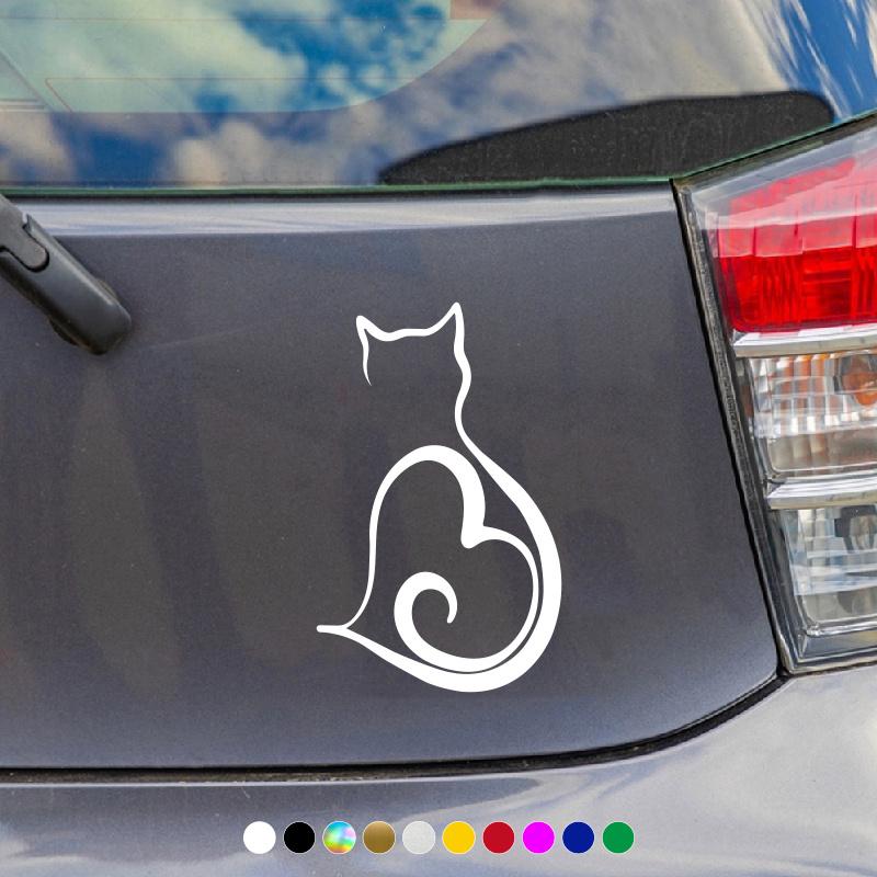 Katter Elsker Hjerte Bilklistremerker for Vindu Støtfanger Styling Dekorasjon Ripe Dekning Biltilbehør Selvklebende Vinylmerker
