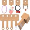 500 Pcs Necklace Display Cards Self-Adherent Jewelry Packaging Card Kraft Keychain Display Card Hanging Bracelet Card Holder for Choker Earring