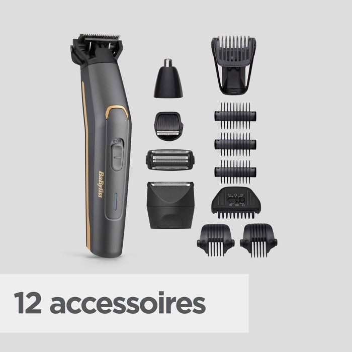 12-in-1 Multifunction Trimmer - BABYLISS - P1364E - Graphite Blades - Waterproof - Complete Kit