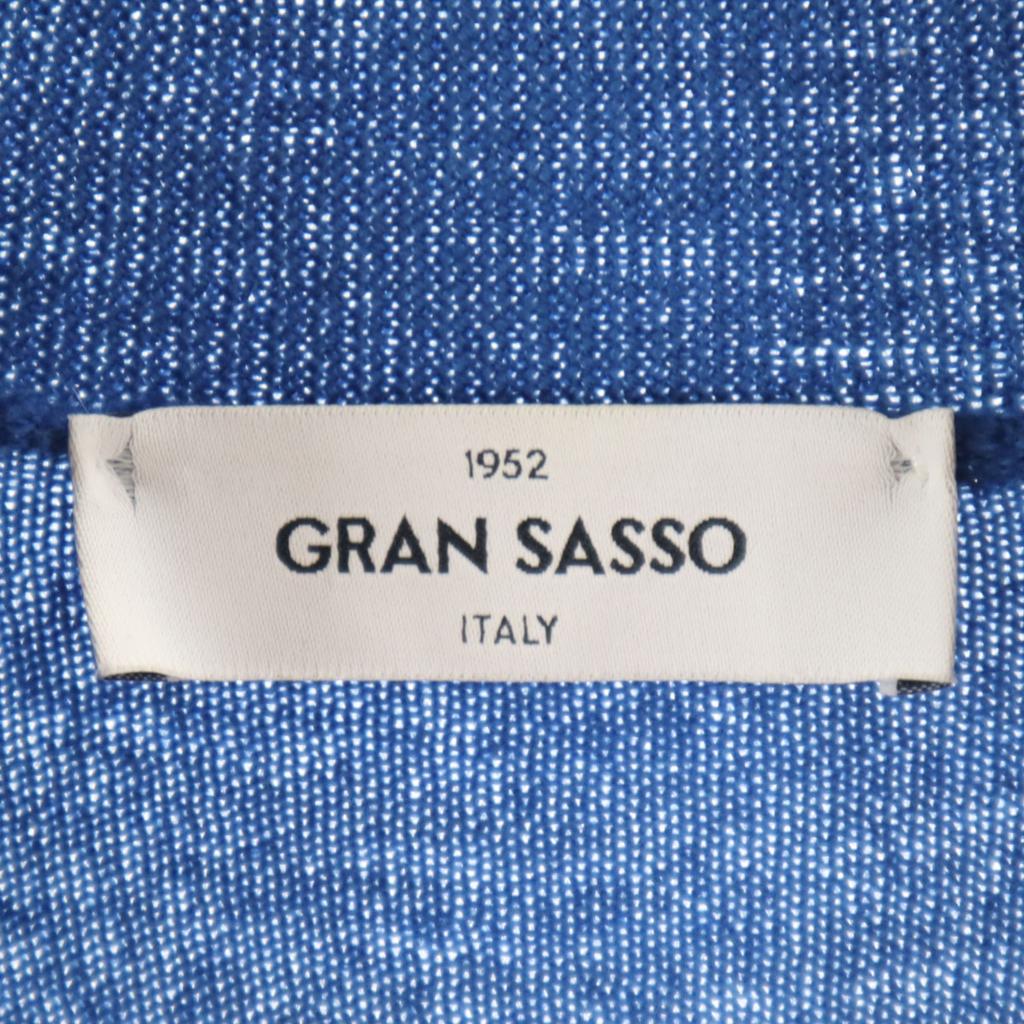 GRAN SASSO Made In Italy Long Sleeve Turtleneck Knit 52 Blue Sweater Men's Used