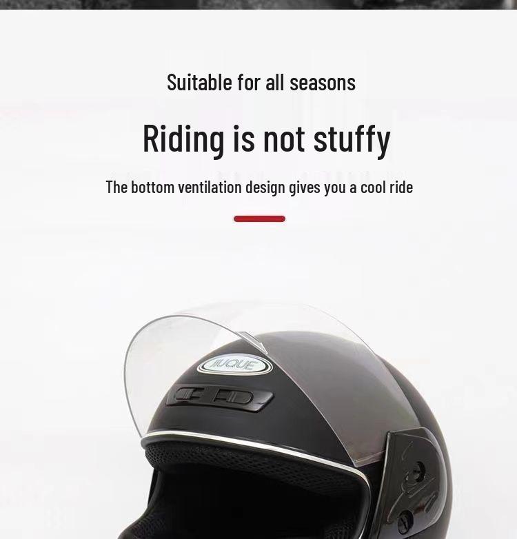 Autumn/Winter Anti-fog Electric Motorcycle Helmet, Class A Safety, Unisex.