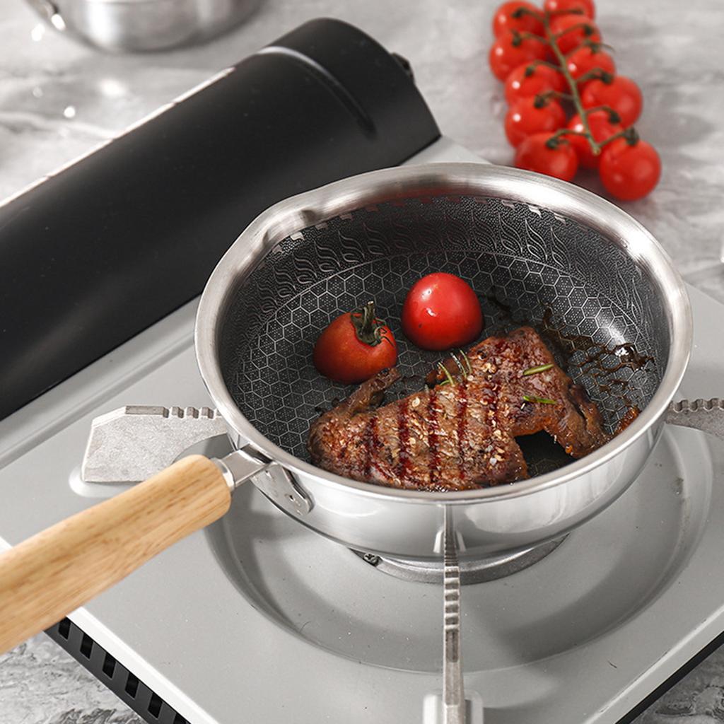 Non Stick 316 Stainless Steel Frying Pan Grill Pan for Outdoor Camping Picnic Home Kitchen