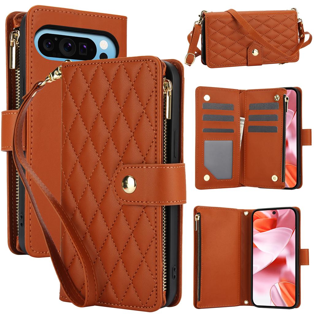Crossbody Zipper Cards Solt Wallet Flip Leather for Google Pixel 11 Pro XL 10A 9A 8A 7A 6A Shockproof Skin Feel Book Stand Cover