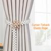 Curtain Tieback Elastic Rope Adjustable Faux Pearl Home Decoration Delicate Alloy Flower/Bow/Butterfly for Home
