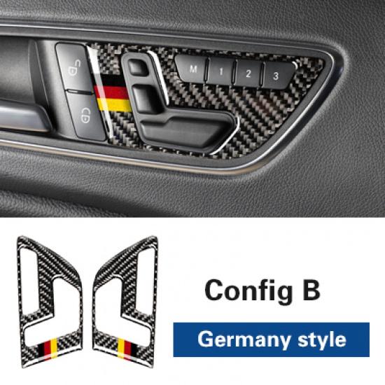 Carbon Fiber For Mercedes Benz A Class W176 CLA C117 GLA X156 Car Seat Adjust Panel Trim Frame Sticker Auto Interior