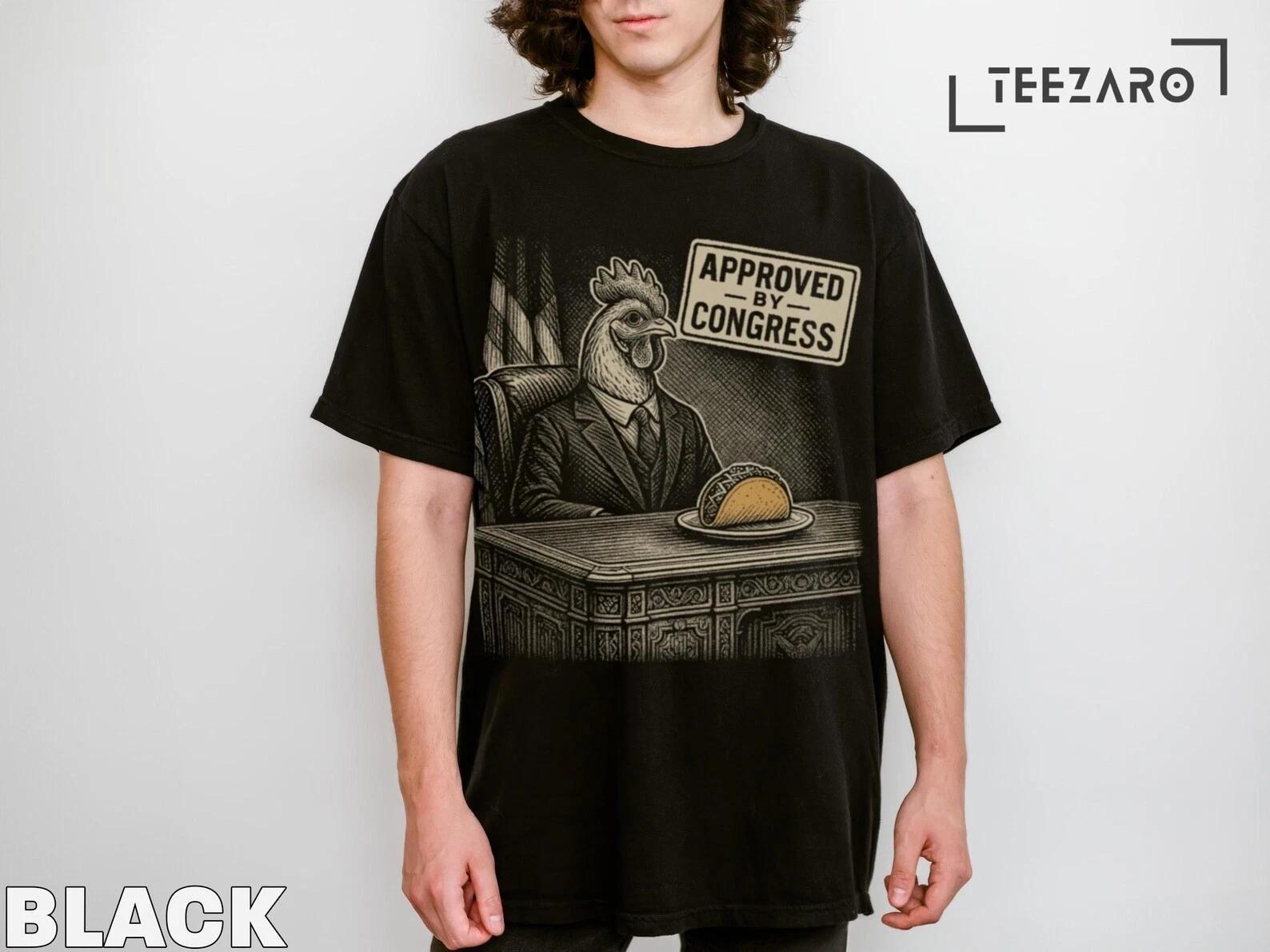 Unisex Adult Casual Graphic Approved By Congress Chicken Taco Graph... S