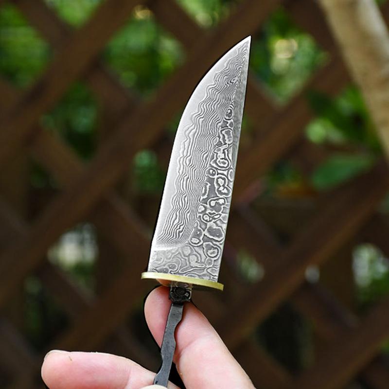 Grote Damascus Staal Huishoudelijk Vast Mes Blanks DIY Halfafgewerkte Blanks Utility Mes met Koperen Plaat