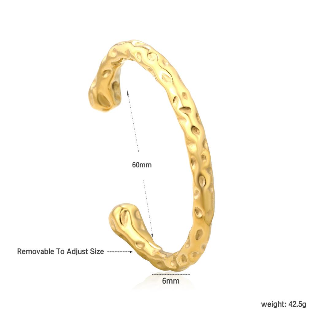 Vintage Geometric Open Cuff Bracelet Fashionable Personalized Jewelry High-End Gold Tone Bangle