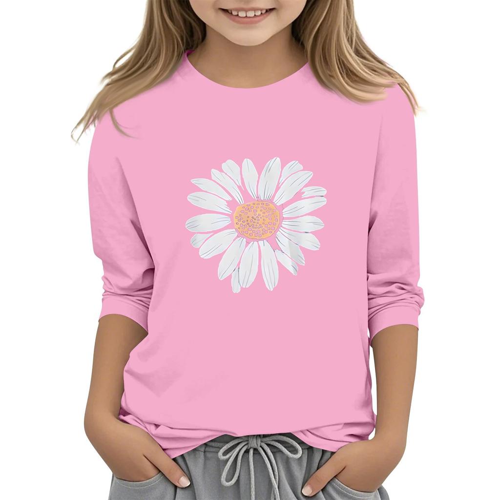 Children's 3/4 Sleeve O-neck Daily Casual Printed Top