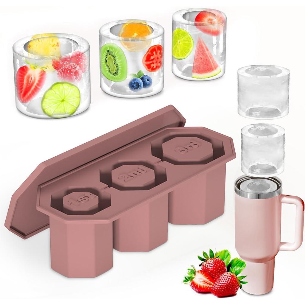 Tumbler Ice Silicone Ice Tray With Lid Suitable For Drinks Juice Whiskey Cocktails And Coffee Compatible With 30 40 Tray Circle
