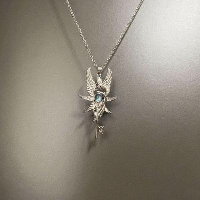 Vintage Bird Pendant Necklace - Angel Gemstone Accessories - Niche Grey Moonlight Style Versatile Jewelry