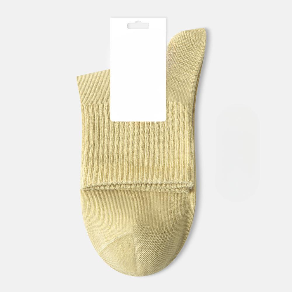 Female Spring and Summer Pure Cotton Anti Sweat Absorbable Breathable Boneless Tube Socks