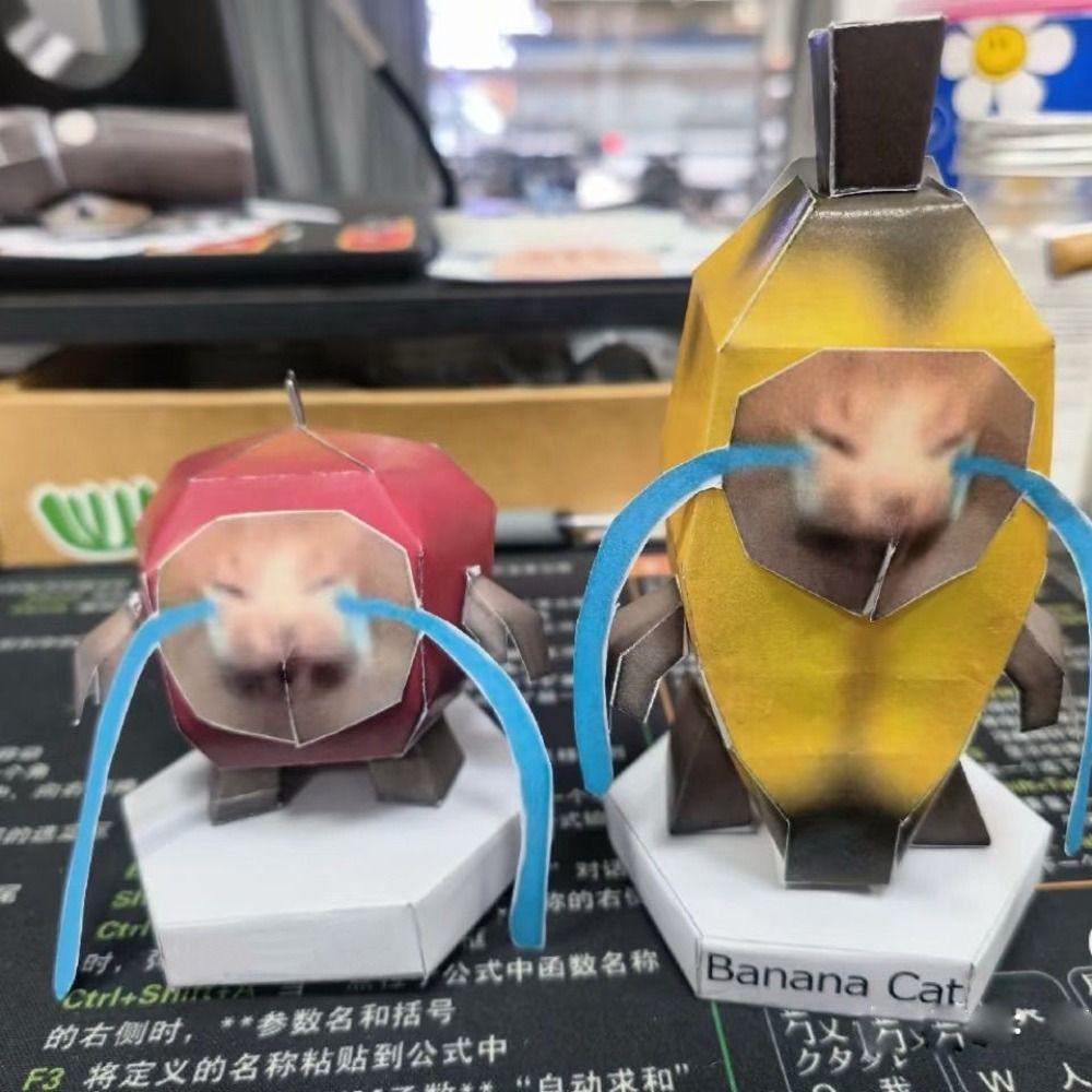 Rotating Cat 3D Folding Paper Cat Home Decoration Kitten Paper Model Cat Paper Model For Children