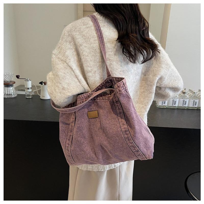 Customized Vintage Denim Bag for Women 2025 New Small Retro Shoulder Bag Casual Tote Bag