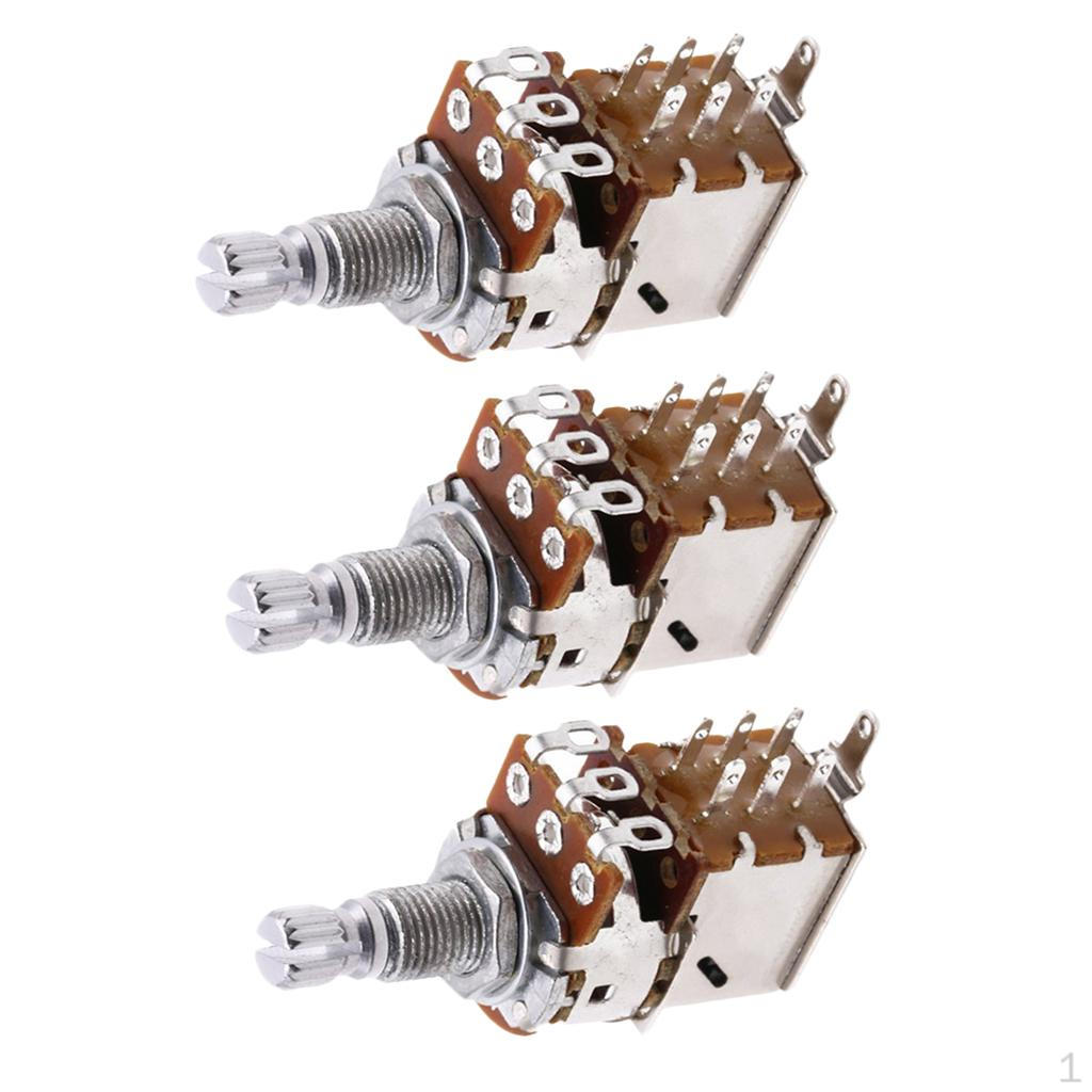 3Pc A500K Push Pull Control Pot Potentiometer Volume Switch for Electric Guitar Bass
