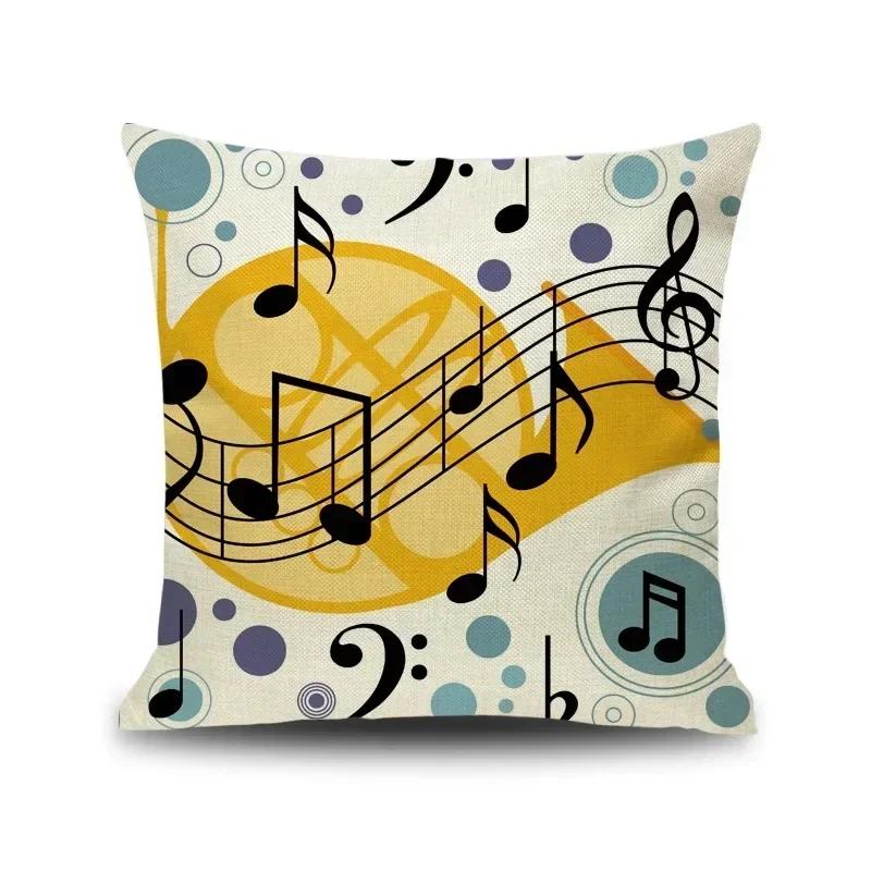 Piano Key Wonderful Notes Decorative Pillowcase Car Sofa Art Piece Office Seat Cushion Cover Home Decoration