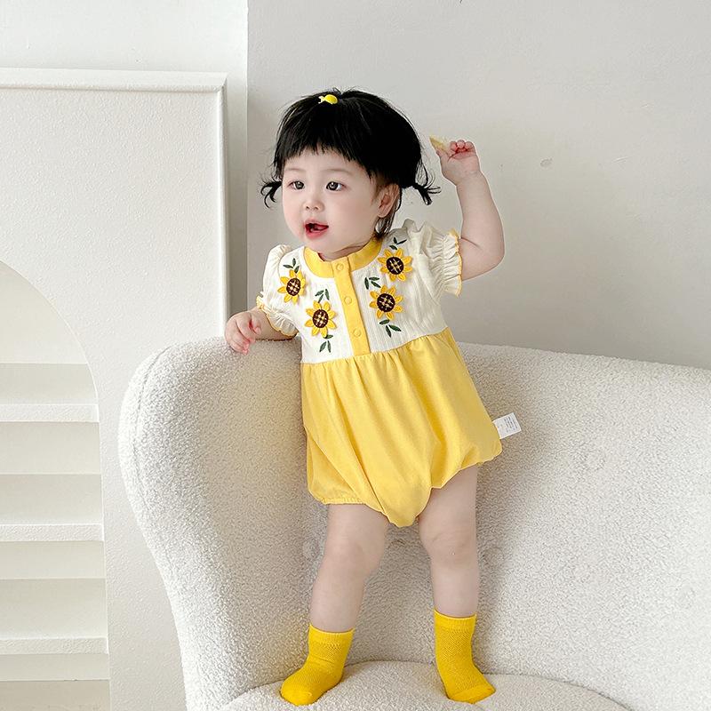 

Summer 2025 Baby Girl Princess Romper: Stylish & Lightweight Bodysuit 59 жёлтый