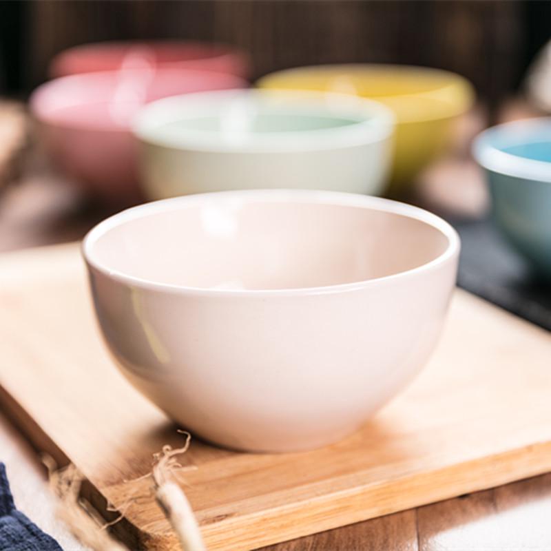 Colorful Large Ceramic Children's Bowl - Creative Underglaze Design for Rice or Porridge