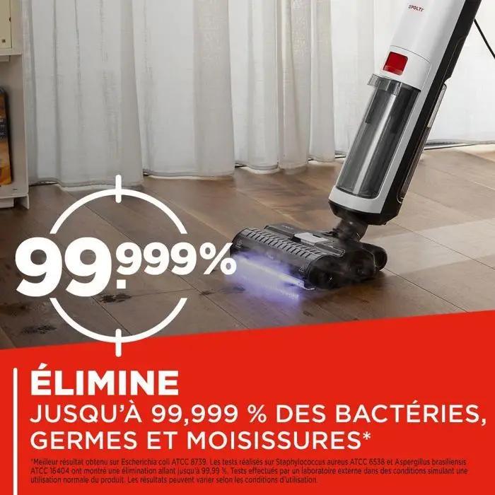 Polti RollySteam WD10 Steam Vacuum and Floor Washer, 7000 Pa, 0.6 L - Black/White