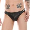 1Pc Faux Leather Thong Underpants Hot Men's Underwear Sexy Panties Nylon Briefs