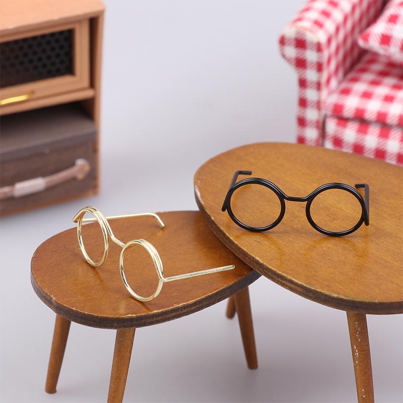 10Pcs Retro Mini Metal Round Doll Glasses Frame Lensless Miniature Eyewear Great For Plush Doll Decoration Accessories